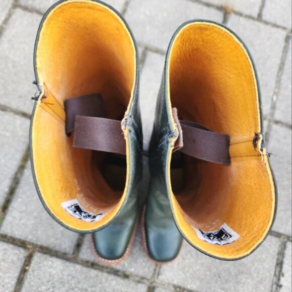 Vtg Women's Frye Campus Boots Hunter Green Square Toe 14L Size 7.5 RARE - Picture 6 of 9